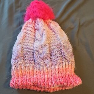 Cozy Pink and Purple Kids Knit Beanie